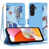 Husa flipcraft pentru samsung galaxy a14 4g / a14 5g - protectie 360, design floral, vibrant&Acirc;&nbsp;blue
