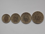 LOT 4 MONEDE IUGOSLAVIA 1976-1-2-5-10 DINARI-XF