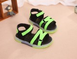 Sandale negre cu insertii verde neon (Marime Disponibila: Marimea 29)