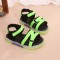 Sandale negre cu insertii verde neon (Marime Disponibila: Marimea 25)