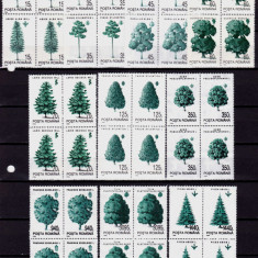 RO 1994 , LP 1343 "Specii forestiere - erori multiple", serie in bloc de 4, MNH