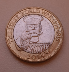 2 pounds / lire 2014 Marea Britanie , Lord Kitchener. foto