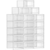SONGMICS Cutii de pantofi, set de 18 organizatoare stivuibile, structura rezistenta ABS, 34x23x14cm, transparent Household NewTrend