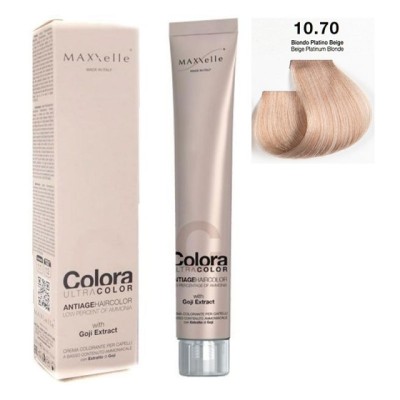Blond Platinat Bej 10.70 Vopsea Colora MaXXelle cu extract de Goji 100 ML foto
