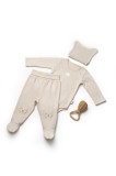 Cumpara ieftin Set 3 piese: body, pantaloni si caciulita TeddyBear, BabyCosy, 100% bumbac (Marime: 6-9 luni)