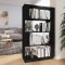 Gossi biblioteca/separator camera, negru, 80x25x132 cm lemn masiv pin