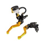 Cumpara ieftin Manete Moto Ambreiaj cu rezervor Cablu Pompa Frana maneta Universale Ghidon 22mm A835GOLD