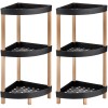 Set 2 x Etajera cu 3 Rafturi, din Lemn si Plastic, 34 x 34 x 80 cm, bienWood BIE7208