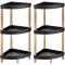 Set 2 x Etajera cu 3 Rafturi, din Lemn si Plastic, 34 x 34 x 80 cm, bienWood BIE7208