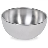 Bol Metalic, 500ml, Argintiu, Diametru 12cm, &Icirc;nălțime 6cm, Capacitate 0,5L, Oem