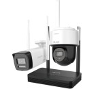 Kit supraveghere IP Wireless Hikvision HiLook EasyLink IKS-2042BPH-PH W, 2 camere 2MP, NVR 4 canale, IR, audio, microSD