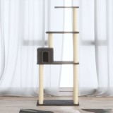 vidaXL Ansamblu pisici cu st&acirc;lpi din funie de sisal, gri &icirc;nchis 147 cm