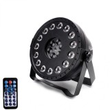 Proiector lumini Par Led cu telecomanda 15 x 3W RGB + 6 becuri pe disc rotativ