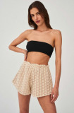 Undress Code pantaloni scurti Sweet Nothings femei, culoarea bej, neted, high waist