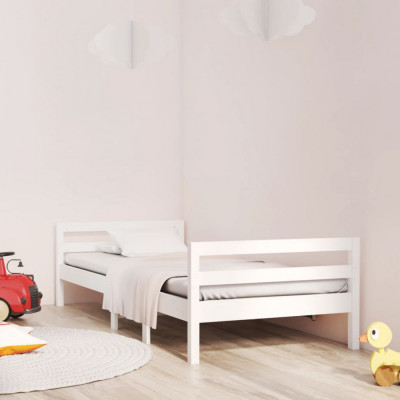 Cadru de pat, alb, 90x190 cm, lemn masiv de pin GartenMobel Dekor foto