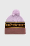 Peak Performance caciula culoarea violet, din tricot gros