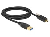 Cablu USB A la USB C DELOCK 2m 10Gbps 24AWG 30AWG Negru 84031