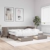 VidaXL Pat de zi cu extensie și sertare, gri taupe, 90x200 cm, textil 3196635