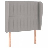 Cumpara ieftin Tablie de pat cu aripioare gri deschis 83x23x118/128 cm textil