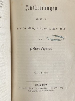 carte veche Aufklarungen uber die Zeit vom 20 Marz bis zum 4 Mai 1848 foto