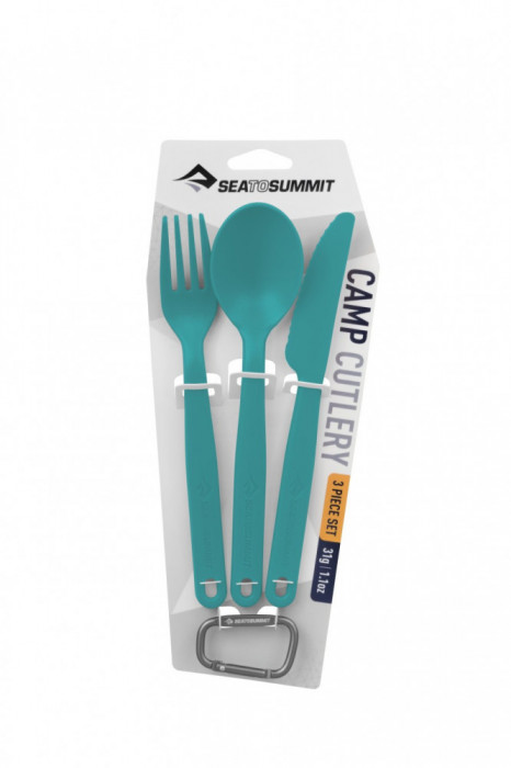 Tacamuri camping - drumetie Sea To Summit Charcoal - set 3 bucati cu carabina, pacific blue OutsideGear Venture