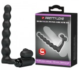 Inel Penis Hercules III, 10 Moduri Vibratii, Silicon, Negru