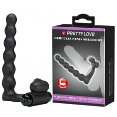 Inel Penis Hercules III, 10 Moduri Vibratii, Silicon, Negru