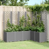 VidaXL Jardinieră de grădină cu spalier gri deschis 160x120x140 cm PP