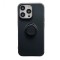 Husa protectie flippy compatibila cu samsung a20e liquid silicone ring cu suport rotativ negru