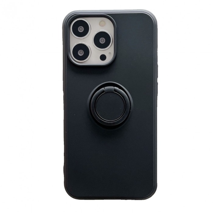 Husa protectie flippy compatibila cu samsung a20e liquid silicone ring cu suport rotativ negru