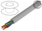 Cablu Electic JB-500 5G0,75mm2 Neecranat Gri 300V-500V Cupru