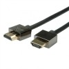 Cablu HDMI v1.4 Slim High Speed + Ethernet T-T 2m Negru, Roline 11.04.5592*