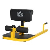 HOMCOM Aparat pentru Genuflexiuni 3 &icirc;n 1 pentru Picioare, Abdominale și Flotări, 50x97x44,5-56,5 cm, Galben | Aosom Romania