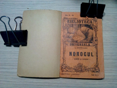 NOROCUL - L. Rebreanu - Biblioteca Universala No. 1-3, F.An, 95 p. foto
