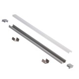 Profil banda LED Arelux, aparent, cu dispersor, capete si cleme de fixare, 2050 mm, alb, set
