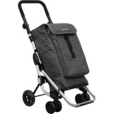 Carucior Cumparaturi Pliabil Gri, 20L, 25kg, Metalic, 96x35x30 cm
