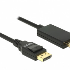 Cablu Displayport 1.2 la HDMI pasiv 4K 1m Negru T-T, Delock 85316