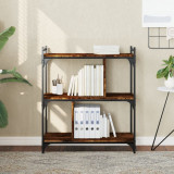 VidaXL Bibliotecă cu 3 niveluri, stejar fumuriu, 76x32x88 cm, lemn