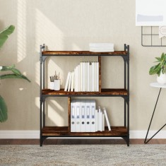 vidaXL Bibliotecă cu 3 niveluri, stejar fumuriu, 76x32x88 cm, lemn 833932