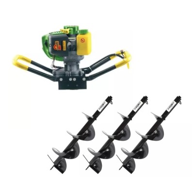 Set Motoburghiu Pamant - PARTNERPRO PPE1500, Putere 2.0 CP + 3 x burghie 150, 200, 250mm foto