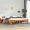 VidaXL Cadru de pat de podea Maro 200 x 200 cm Lemn masiv de pin