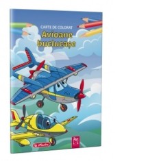 Carte de colorat A4, Avioane buclucase