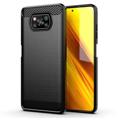 Husa pentru Xiaomi Poco X3 / Poco X3 NFC / Poco X3 Pro - Techsuit Carbon Silicone - Black foto