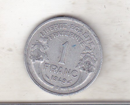 bnk mnd Franta 1 franc 1949 B