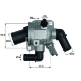 Corp termostat Mahle Alfa Romeo Mito (955), 2008-, motor 1.3 JTDm, Lancia Musa, 2004-2012, motor 1.3 JTD, diesel, temp. deschidere [grade Celsius] 88