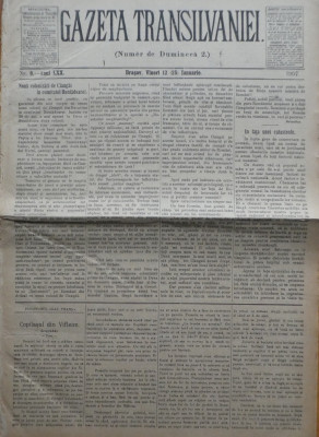 Gazeta Transilvaniei , Numer de Dumineca , Brasov , nr. 8 , 1907 foto