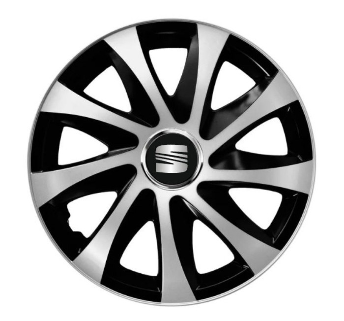 Set 4 capace roti Drift exrta Gri-Negru R16 pentru gama auto Seat