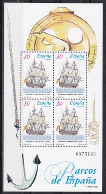 Spania 1996 - Nave vechi cu vele, Bloc, MNH foto