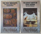 Set 2 casete video VHS | colectia Seapower: Primele Nave de Război + Navele Fantomă din Laguna Truk; filme documentare istorice (sigilate, originale)