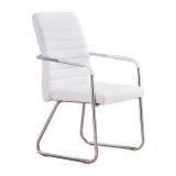 Cumpara ieftin Scaun stivuibil Sefine piele ecologica PU alb picioare cromate 53x45x97 cm